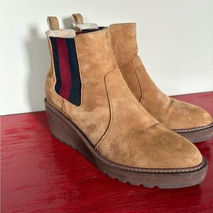 Cecelia New York Gemma Slip On Low Wedge Ankle Boots Nutella sz 8.5